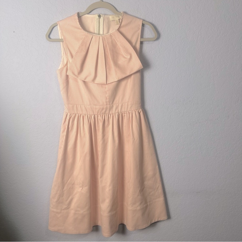 Ted Baker London Mariso Striped Front Bow Sleeveless Dress EU 2 (US 6) Modest